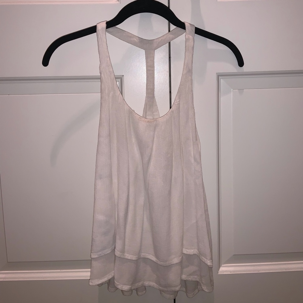 White open back fancy tank top
